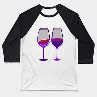 Toasting Wine Glasses - Stylized Cheers Illustration No. 657 Baseball T-Shirt